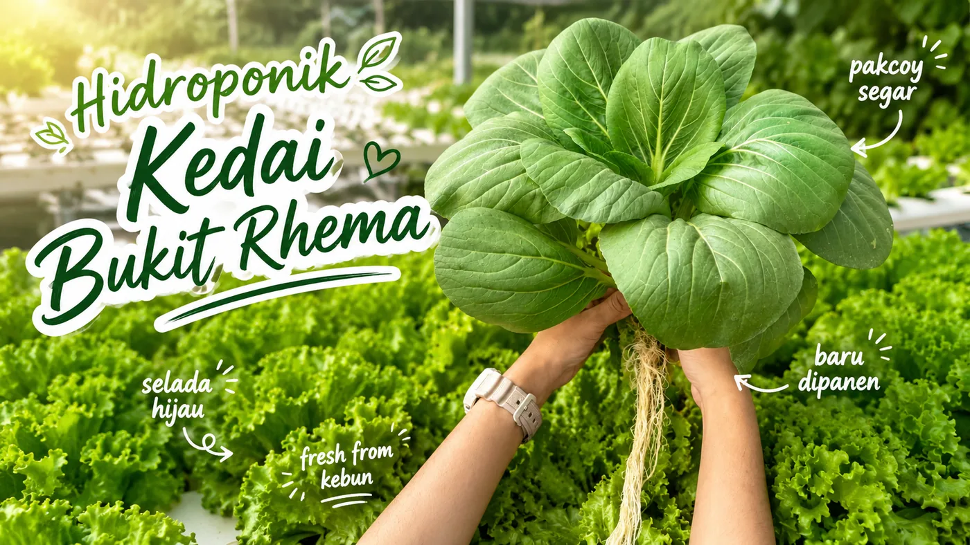 Sayur hidroponik segar dari Bukit Rhema untuk menu Kedai Bukit Rhema